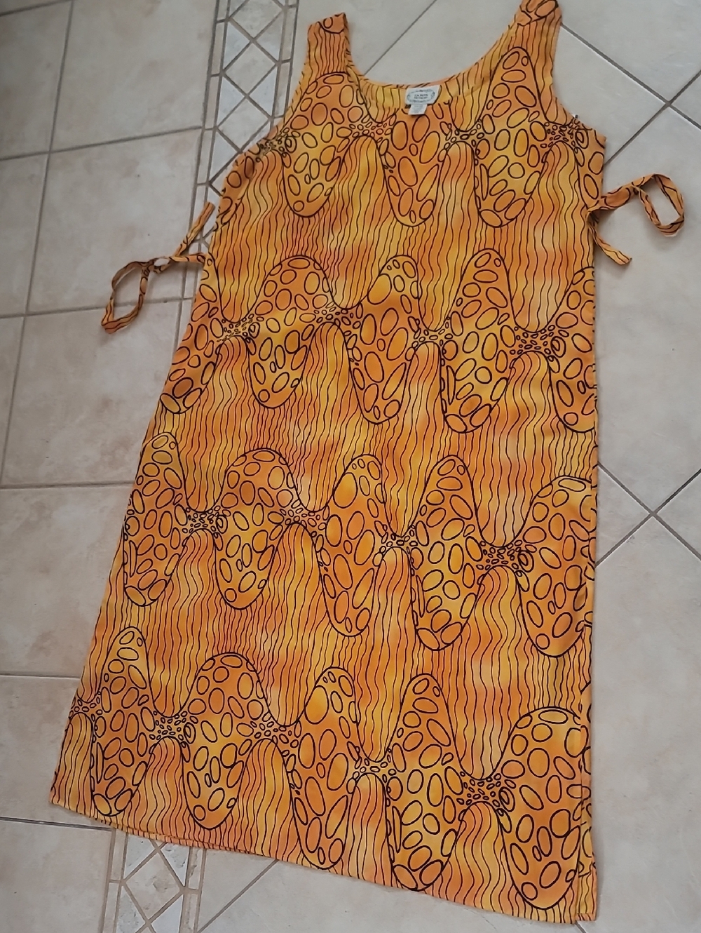 Women’s Orange Patterned Swim Cover-Up Dress SZ 2X